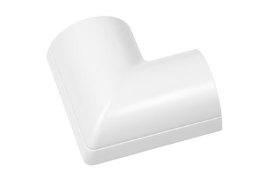 D-LINE FLFB5025W 1/2-ROUND CLIP-OVER FLAT BEND, For 50 x 25mm trunking, white