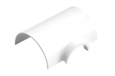 D-LINE FLAT5025W 1/2-ROUND CLIP-OVER BOX ADAPTOR TEE, For 50 x 25mm trunking, white