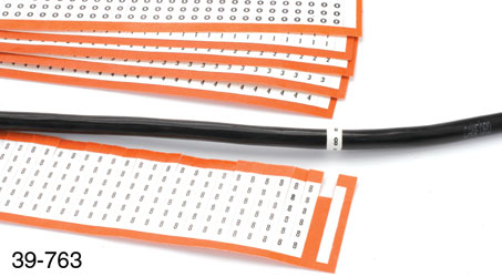 CABLE MARKERS 38 SET (1 card of each of 380 -389), black on white