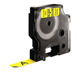 DYMO 45018 LABEL TAPE 12mm Yellow tape, black print