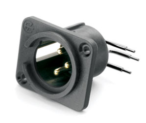 NEUTRIK NC3MPR-H XLR Male PC mounting horizontal