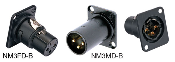 NEUTRIK NM3FD-B XLR Cable style surface mount, female