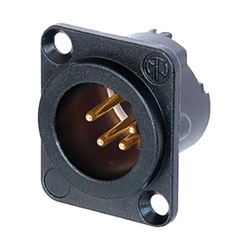 NEUTRIK NC4MD-LX-B XLR Male panel connector, black shell, gold contacts