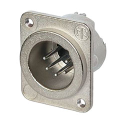 NEUTRIK NC5MD-LX-M3 XLR Male panel connector, nickel shell, silver contacts, M3 holes