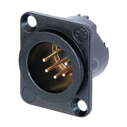 NEUTRIK NC5MD-LX-B XLR Male panel connector, black shell, gold contacts