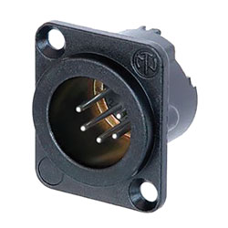 NEUTRIK NC5MD-LX-BAG XLR Male panel connector, black shell, silver contacts