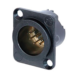 NEUTRIK NC7MD-LX-B XLR Male panel connector, black shell, gold contacts