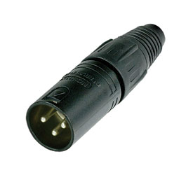 NEUTRIK NC3MX-BAG XLR Male cable connector, black shell, silver contacts