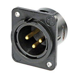 NEUTRIK NC3MDM3-V-B XLR Male PC mounting horizontal