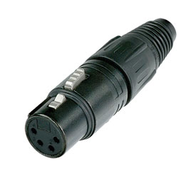 NEUTRIK NC4FX-B XLR Female cable connector, black shell, gold contacts