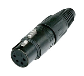 NEUTRIK NC4FX-BAG XLR Female cable connector, black shell, silver contacts