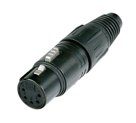 NEUTRIK NC5FX-B XLR Female cable connector, black shell, gold contacts
