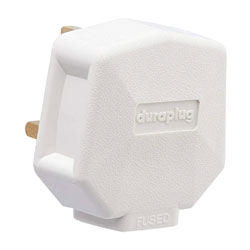 DURAPLUG PF133WHI UK MAINS PLUG 13A  fused, white