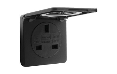 CANFORD CONNECT CN001UK UK Panel socket, black, 13A, 250v, IP54