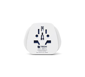 TRAVEL BLUE WORLD TO UK MAINS PLUG ADAPTER