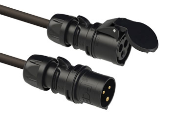 CANFORD HEAVY DUTY AC MAINS CORDSET 16A PCE Midnight 013-6X - PCE Midnight 213-6X, 15m, black