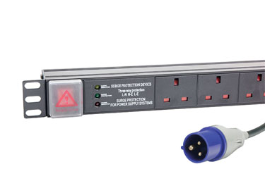 CANFORD PDU Economy, 1U horizontal, 6-way UK, 16A plug, surge protected