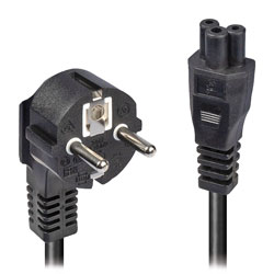 LINDY 30449 MAINS POWER CABLE IEC C5 to SCHUKO, 2m, black