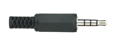 MINIATURE JACK PLUG 3.5mm 4-pole, black