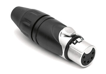 AMPHENOL AX5F XLR Female cable connector, nickel shell, silver contacts