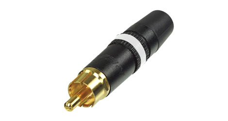 REAN NYS373-9 RCA (PHONO) PLUG Black shell, gold contacts, white ring