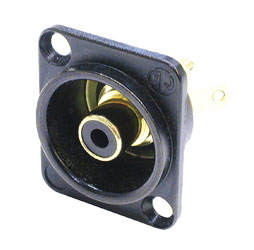 NEUTRIK NF2D-B-0 RCA (phono) panel connector, black