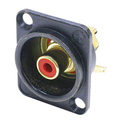 NEUTRIK NF2D-B-2 RCA (phono) panel connector, red