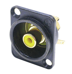 NEUTRIK NF2D-B-4 RCA (phono) panel connector, yellow