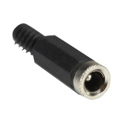 DC CONNECTOR Male cable, 2.5mm, 10mm shaft