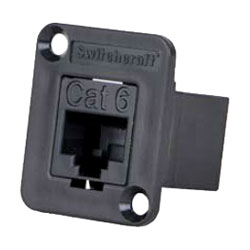 SWITCHCRAFT EHRJ45P6 Cat6, unshielded, fem-fem feedthrough, black