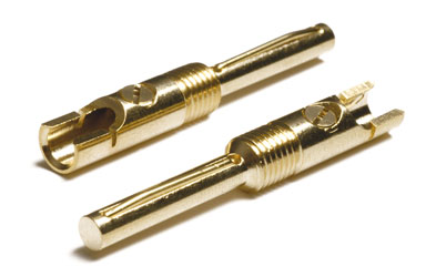 4mm PLUG Gold, solder and screw termination