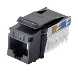 TUK KEYSTONE RJ45 IDC SOCKET Cat6, Krone, unshielded, black