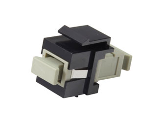 TUK KEYSTONE FIBRE COUPLER SC to SC, multi mode, simplex, black/beige