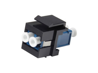 TUK KEYSTONE FIBRE COUPLER LC to LC, single mode, duplex, black/blue