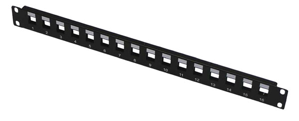 TUK KEYSTONE PANEL Unpopulated, 16 way, for modules up to 24mm wide