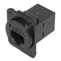 TUK D-SERIES KEYSTONE RJ45 BACK-TO-BACK COUPLER Cat6, black