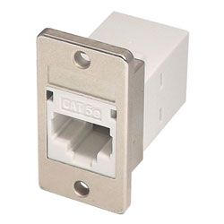 TUK PANEL MOUNT KEYSTONE RJ45 BACK-TO-BACK COUPLER Cat5E, white