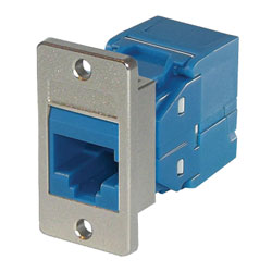 TUK PANEL MOUNT KEYSTONE RJ45 IDC SOCKET Cat6 tool-less, blue