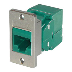 TUK PANEL MOUNT KEYSTONE RJ45 IDC SOCKET Cat6 tool-less, green