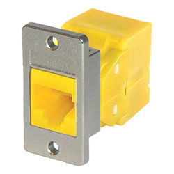 TUK PANEL MOUNT KEYSTONE RJ45 IDC SOCKET Cat6 tool-less, yellow