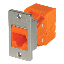 TUK PANEL MOUNT KEYSTONE RJ45 IDC SOCKET Cat6 tool-less, orange