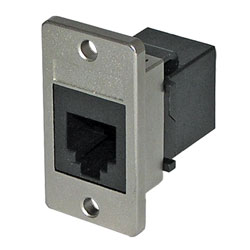 TUK PANEL MOUNT KEYSTONE COUPLER RJ12 6P6C female to female, black