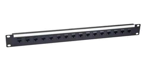 CANFORD CAT6 RJ45 PATCH PANEL, Economy, 1U, 1x16, IDC, Unscreened, black