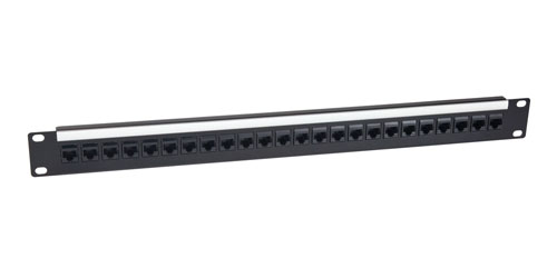 CANFORD CAT6 RJ45 PATCH PANEL, Economy, 1U, 1x24, IDC, Unscreened, black