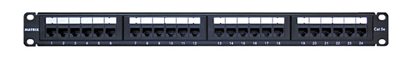 MATRIX CAT5E RJ45 PATCH PANEL 1U 24 way, unshielded, vertical termination