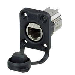 NEUTRIK NE8FDX-P6-W ETHERCON CAT6A Panel mounting, shielded, feedthrough, IP65 rubber sealing