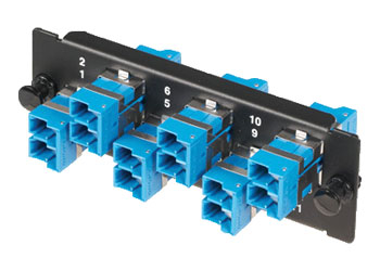 PANDUIT OPTICOM FAPH6W DE2KZ PLATE c/w 6x E-2000 duplex couplers for all MM and SM, blue