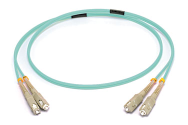 SC-SC MM DUPLEX OM3 50/125 Fibre patch cable 1.0m, aqua
