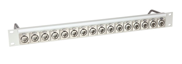 CANFORD ETHERCON TERMINATION PANEL 1U 1x16, CAT6A IDC, grey