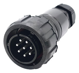 TEN47 PA-COM8LM06-SD PA-COM MULTIPIN CONNECTOR Inline, male, solder type, locking ring